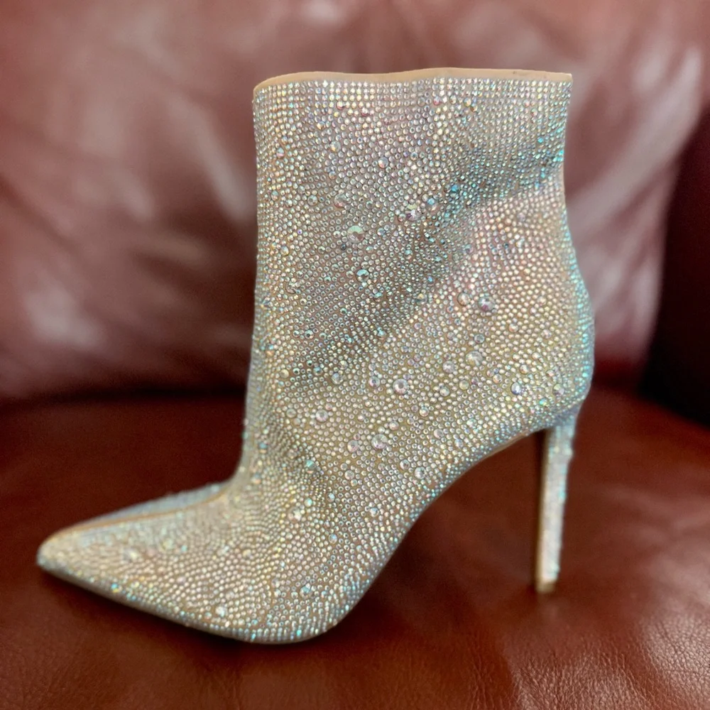 INC International Concepts Sparkling Rhinestone Heeled Boots - Picture 9 of 13